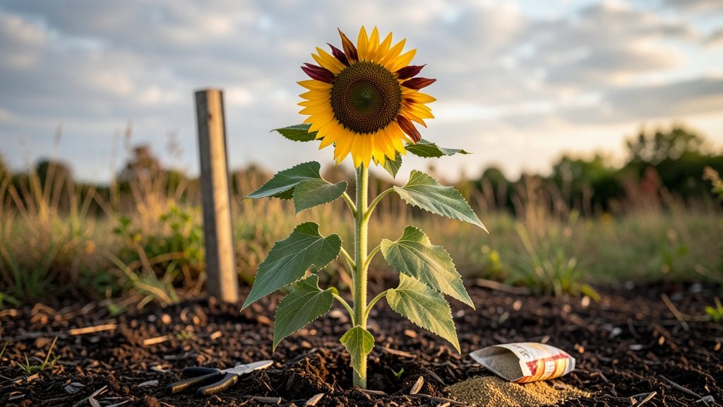Chocolate Cherry Sunflower Field: Aphid-Repellent Pollinator Paradise